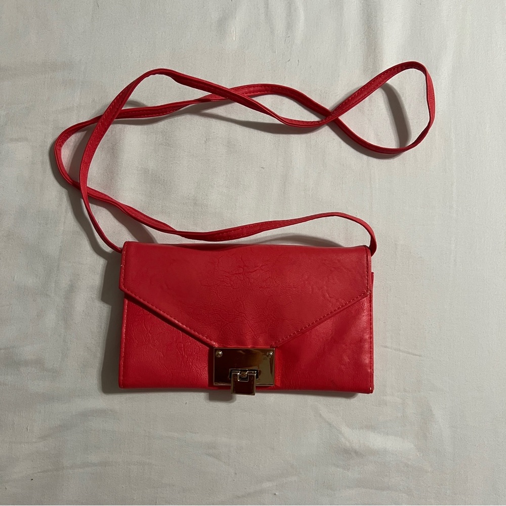 Coral orange pink Wallet crossbody